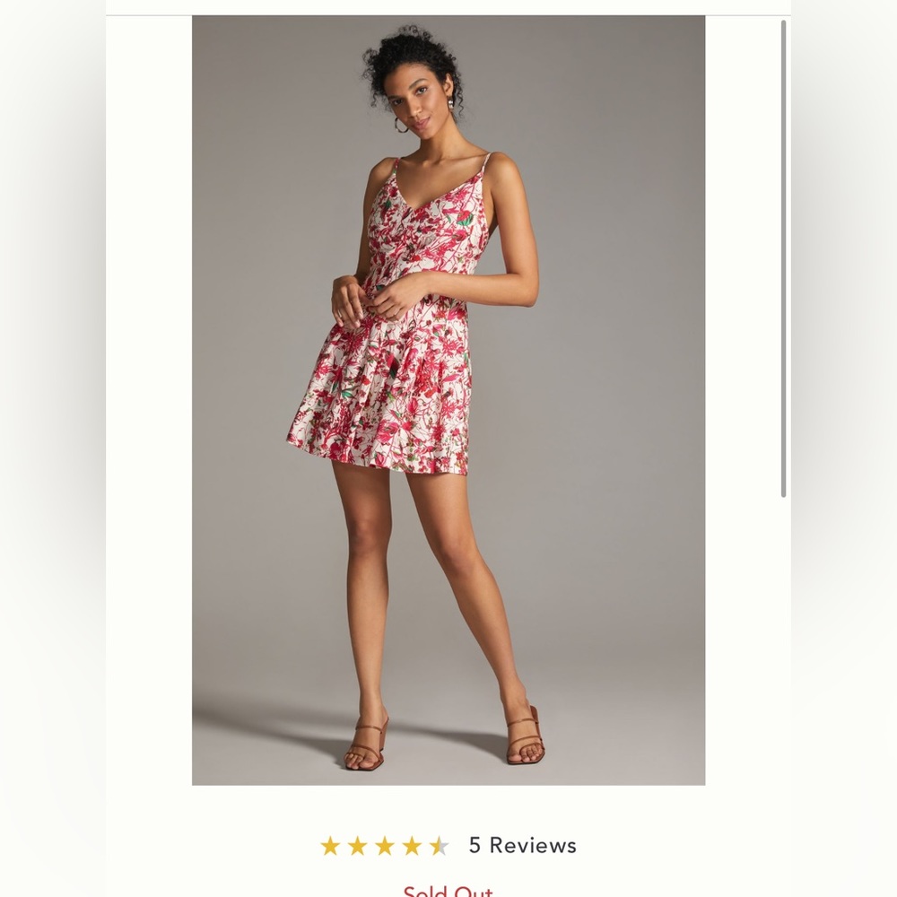 Pleaded Printed Mini Dress